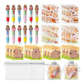 Capybara Juego De 36 Regalos Escolares Incluye Bolígrafos                                                                                             