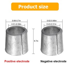Zipelo Car Battery Post Terminal Shims, 2PCS Pure Lead Vehicle Adapter Sleeves, Positive Negative Anode Cathode Automotive Shim Converters Accessories, Universal for SUV, Sedan, Truck