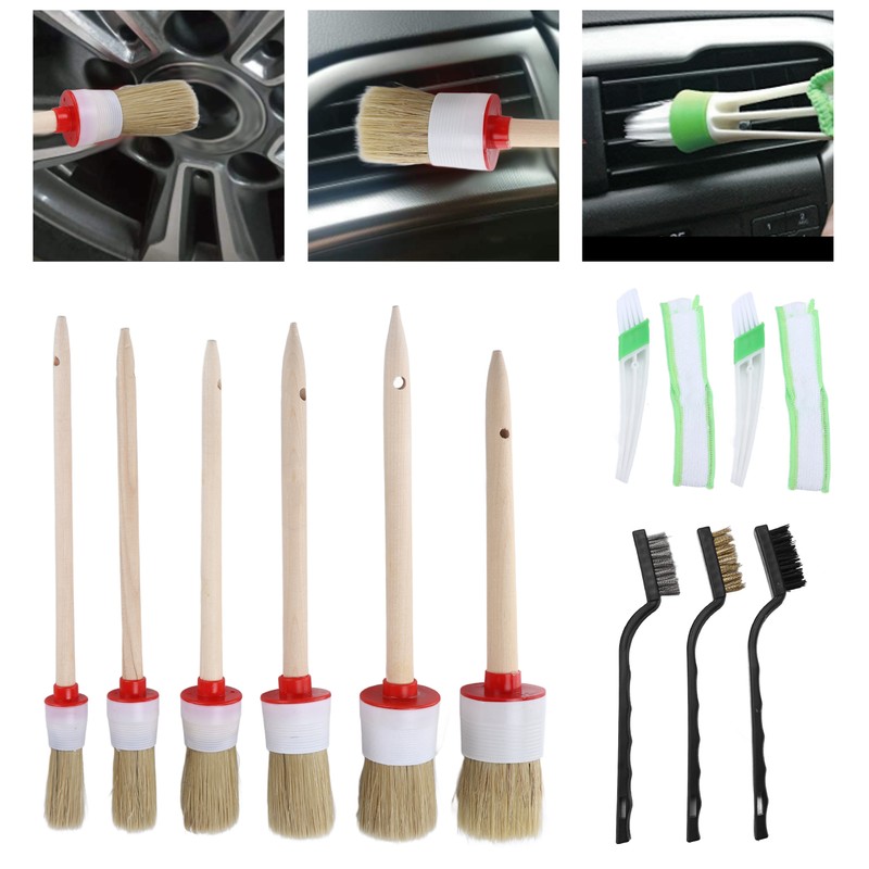 13PCS/Set Car Cleaning Detailing Brush Set Reusable Flexible for Washing