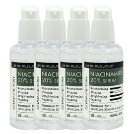 민영제이 DermaFactory Niacinamide 20% Serum 80ml (Large Size) x4 - Skin Hydration, Soothing, Brightening, Pore Care