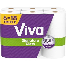 Viva Signature Cloth Paper Towels, 6 Triple = 18 Regular Rolls – Select-a-Size Kitchen Paper Towels Bulk, Soft & Strong Towel Paper, Paper Towel Rolls for Home, Hand & Kitchen Use, Prime Deal
