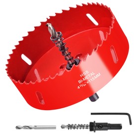 6-1/8"（115mm） HSS Bi-Metal Hole Cutter with Pilot Drill Bit, Hole Saw for Wood, Plastic, Drywall, Metal Sheet