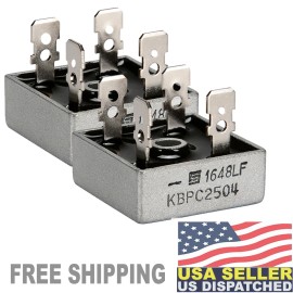SOLID STATE (2pcs) KBPC2504 - Bridge Rectifier Diode, KBPC, Single, 400 V, 25 A, Module, 1.2