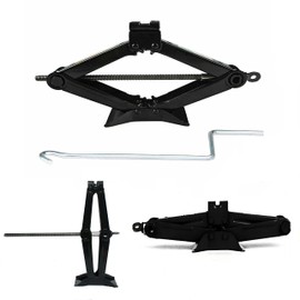 ASHL Car Scissor Jack - Max Height 360MM(14.17inch) Scissor Car Jack Heavy Duty W/Tooth Gears & Chromed Crank 2 Ton Scissor Jack Suitable for Small and Medium Sized Vehicles, 13.78 x 3.35 x 3.35inch