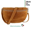 MIRROSI® Women's Bum Bag, Made in Italy, Genuine Leather Shoulder