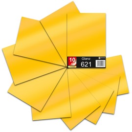 DIN A4 Sheet 30 x 21 cm 621/631 Plotter Film Vinyl Car Film (021 Yellow, Set of 10 621 Gloss)