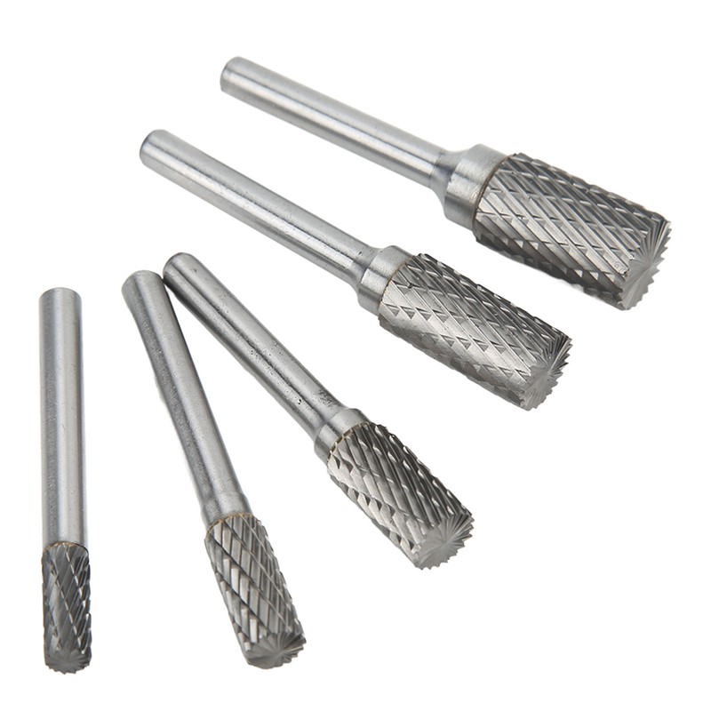 Double Cut Carbide Burrs Rotary Files Set 6mm Shank for