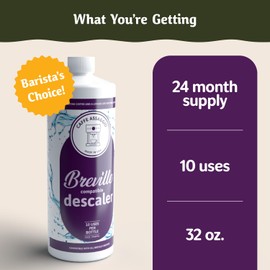 Breville Descaler (10 Uses) Specially Formulated for Your Breville Espresso Machine Made in USA Breville Descaling Solution for Breville 2 Year Supply Carbon Friendly Locally Produced