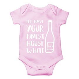 Crazy Bros Tee's I'll Have Your Finest House White Funny Cute Novelty Infant One-Piece Baby Bodysuit, Pink, 12 Months
