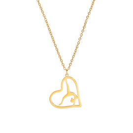 UNIFT Women's Stainless Steel Pendant Necklace Elegant Rotating Gymnastics Ballerina Gymnastics Inspirational Jewelry for Teen Girls Stainless Steel No Gemstone, Stainless Steel, No Gemstone