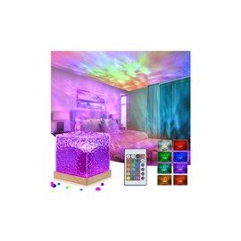 Starry Sky Projector, Wave Lamp LED Bedside Lamp 3D Galaxy Star Projector Lamp Dimming 16 Colours 30 Lighting Modes with Remote Control, Ocean Waves Children