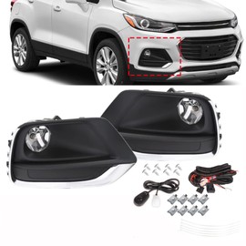 munirater 1 Pair of Clear Lens Fog Lights Assembly + Wiring + Switch Kit Replacement for Trax 2017-2020