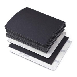 1/4 Sheet Sandpaper 180 Grit Hook & Loop or Clip on Sander Sheets High Performance Waterproof Silicon Carbide 5.5" x 4.5" Sanding Sheets for Wet/Dry Palm Sanders Polishing Accessories, 30PCS