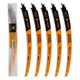 FOXBC 15 Inch Japanese Teeth Reciprocating Saw Blade 6TPI, Curved Edge Wood Pruning Saw Blades Cutting for Tree Trimming, Wood - 5 Pack