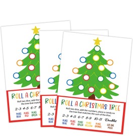 Roll a Christmas Tree Game, Christmas Party Games and Decorations, Christmas Games for Adults and Large Groups-25 Players, Holiday Classroom Game, Winter Holiday Xmas Activities Family Party Game, 06