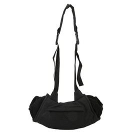 Heated Hand Muff Flannelette Thicken Hanging Design Electric Heated Waist Bag for Outdoor Hunting Black