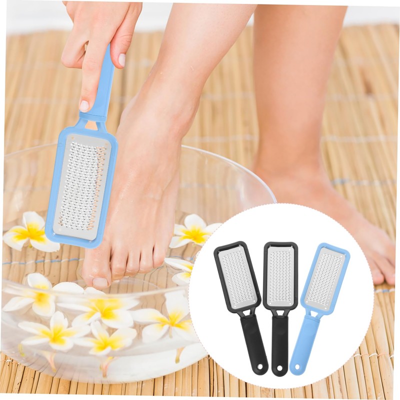 Baluue 3pcs Stainless Steel Foot File Double-sided Callus Remover Tool