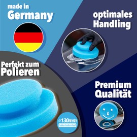 detailmate Car Care - Made in Germany - Polishing Sponges Made of Premium Foam for Hand Polishing/Waxing/Applicator for Care Products on Plastic, Tyres, etc. (Bundle - 2 x Sponge + Cloth)