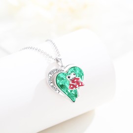 MOPOPOK Mushroom Frog Necklace 925 Sterling Silver Frog Mushroom Crystal Pendant Necklace Amphibians Reptiles Jewelry Gift for Women