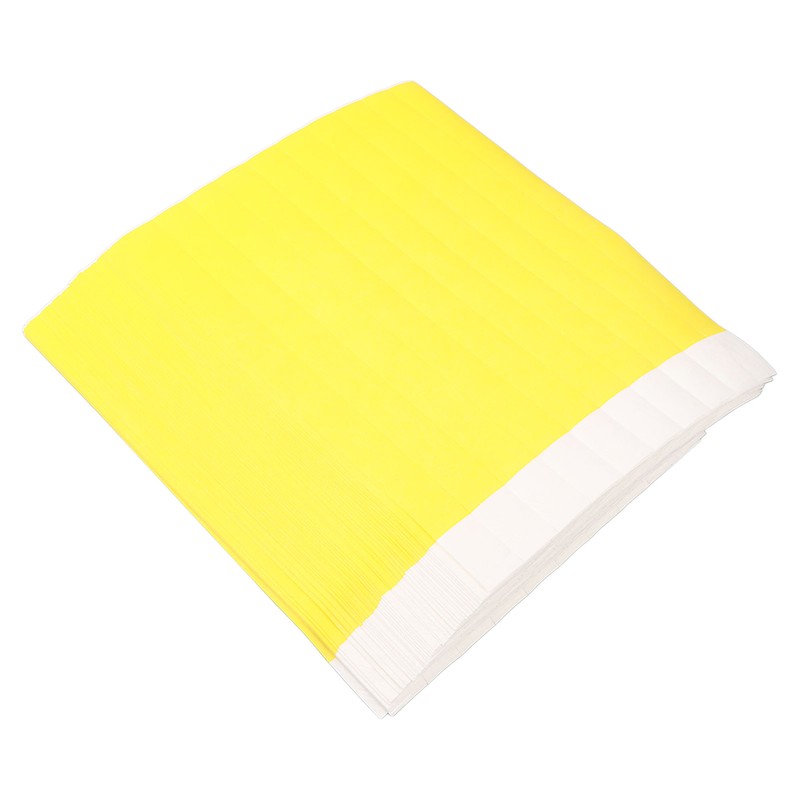 500PCS Paper Wristband Yellow Bracelets Disposable Waterproof Tear Resistant Paper