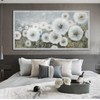 Ardemy Flowers Wall Art Canvas Dandelions White Gold Painting Landscape