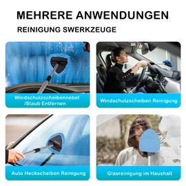 deuvuo 18 Pcs Windshield Cleaning Tool, Expandable Car Window Cleaner with 12 Reusable Microfiber Pads, 4 Spray Bottles, Multifunctional Auto Windshield Glass Cleaner Tool Set