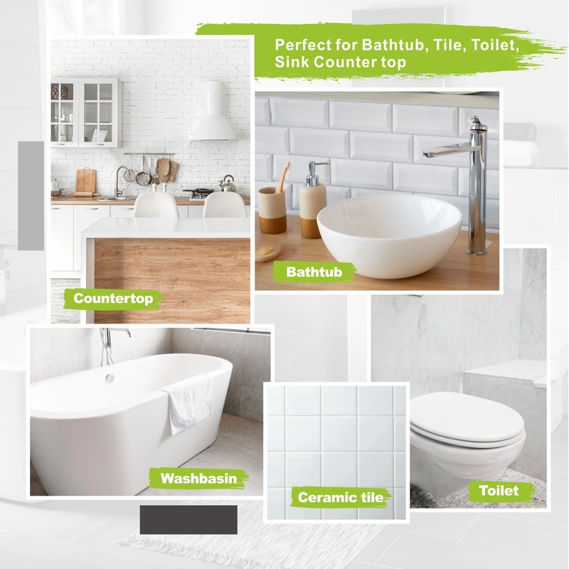17 oz White Tub and Tile Paint, Semi-Gloss Refinishing Kit