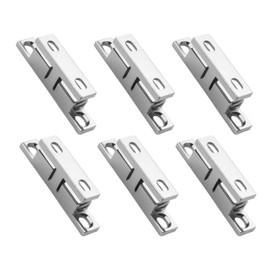 6 Pcs Brass Cabinet Cupboard Door Ball Catch Latch Silver,Heavy Duty Tension Catch for Cupboard, Closet, Internal Doors,Adjustable Furniture Latch for Kitchen, Bathroom, Bedroom Use