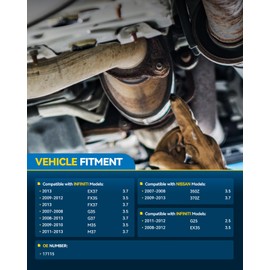 PHILTOP Catalytic Converter Kit Compatible with INFINITI, Nissan 2008 G35, 2009-2013 370-Z/G37, 2007 G35 3.5L, 2011-2013 M37, 2007-2008 350Z, 2009-2012 FX35 3.5L, 2008-2012 EX35 3.5L, 2011-2012 G25