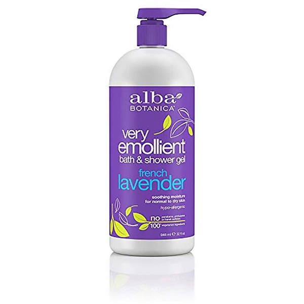 Alba Botanica Very Emollient French Lavender Bath & Shower Gel - 32 Oz (724742005634)