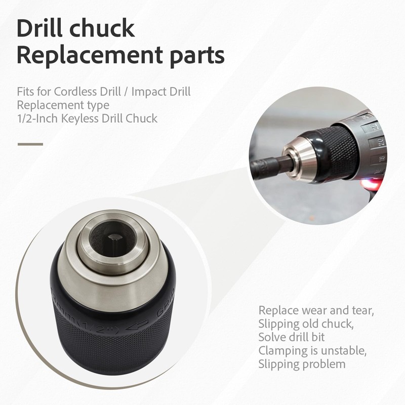 42-66-2706 42-66-1006 Replacement Drill Chuck for 42-66-2707 2704-20 2704-22 2804-20