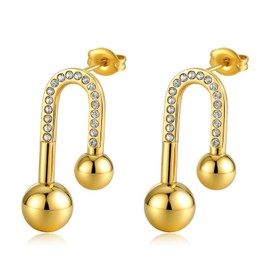 Golden Arch Drop Earrings by Kylie Yang, 14k Gold-Plated, 304 Stainless Steel, Lightweight, Hypoallergenic, Safe for Sensitive Skin