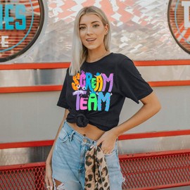 Scream Women's Funny Printed T-Shirt - Ghost Letter Tee - Grey