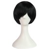 clarahead Emo Wig Men Short Black Wig Emo Costume Set