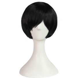 clarahead Emo Wig Men Short Black Wig Emo Costume Set Scene Wigs Goth Wigs