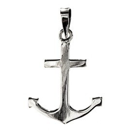 Kiss of Leather Anchor Pendant 925 Sterling Silver No. 267, Sterling Silver, No Gemstone