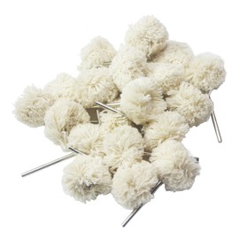 𝐋𝐮𝐨 𝐤𝐞 20 Pcs Mini Cotton Strip Buffing Wheel, 3/32 Inch Shank Abrasive Polishing Wheel for Rotary Tools (White)