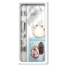 Baptism Candle Set for Boys Girls - Baptism Set Catholic with Candle - Velas para Bautizo de Niño Set Niña (Blue)
