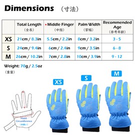 TRIWONDER Kids Ski Snow Gloves Winter Cold Weather Windproof Warm Snowboard Sport Mittens for Boys Girls (M, Blue)