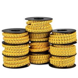 Pack of 10 62.7 x 28 mm Pipe Cable Marking, PVC Marking from 0 to 9, Approx. 270 Capsules per Roll, Cable Labelling 2.5 mm², High Tenacity, Easy to Use, Not Easy to Fall Off (10)