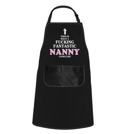 WCGXKO Nanny Gift Nanny Caregiver Gift This Is What A Fantastic Nanny Looks Like Apron Nanny Gift From Granddaughter (Nanny Looks Apron)