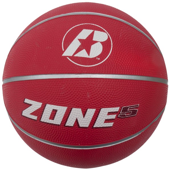Baden Junior Zone Rubber Basketball, Indoor and Outdoor Ball, Red, Size 5