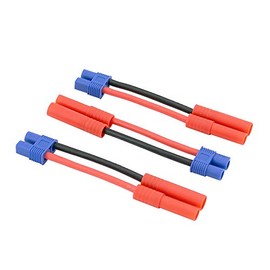 BDHI 3pcs HXT 4mm Male to EC3 Style Female Connector Adapter Cable - 14awg 5cm Wire(BDHI-53)