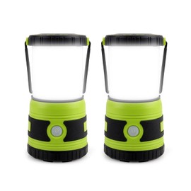 LED Camping lamp Super Bright 1500 lumens 4 Light Modes Dimmable searchlight Battery-Powered Emergency lamp Suitable for Night Hiking Tent Lighting Emergencies Power outages (Green X2)