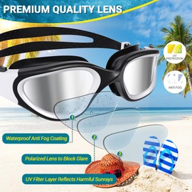 Winline Swimming Goggles for Men Women Anti-Fog UV Protection Waterproof Clear Vision Swimming Goggles Polarised / Non-Polarised for Adults Teenagers