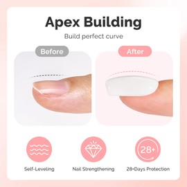 MelodySusie Milky White Builder Nail Base Gel for Nails Thickening, Soak Off UV Extension Gel, Rhinestone Nail Glue for Nail Art Design Salon DIY Manicure at Home Gift for Women-001