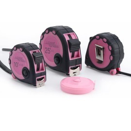 Lichamp Pink Tape Measure 4 Pack, 10ft 16ft 25ft Tape Measure Set with Soft Tape Measure, 10ft x 5/8in, 16ft x 3/4in, 25ft x 1in, 04MXPK