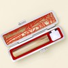 BuleVina Japanese Hanko Stamp Case, Round Leather Stamp Box, Horn