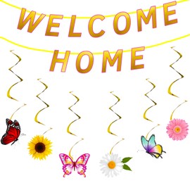 23Pcs Pre-Strung Welcome Home Banner Decorations, Welcome Sign For Party Decorations, Home Decor For Military Army Homecoming Party Decorations, Family Theme Party Supplies