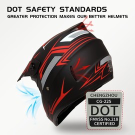 XINGSILUC Youth Kids Motocross Helmet DOT Approved - Full Face Dirt Bike Helmet Set with Goggles, Gloves & Mask - ATV Off-Road Motorcycle Helmets for Boys & Girls (Red, X-Large)